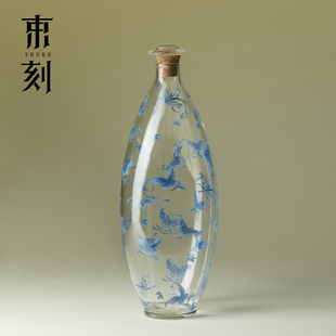 束刻 精致蝶梦玻璃冷泡瓶冷藏冷萃瓶高级感密封酒瓶凝聚酒具瓶