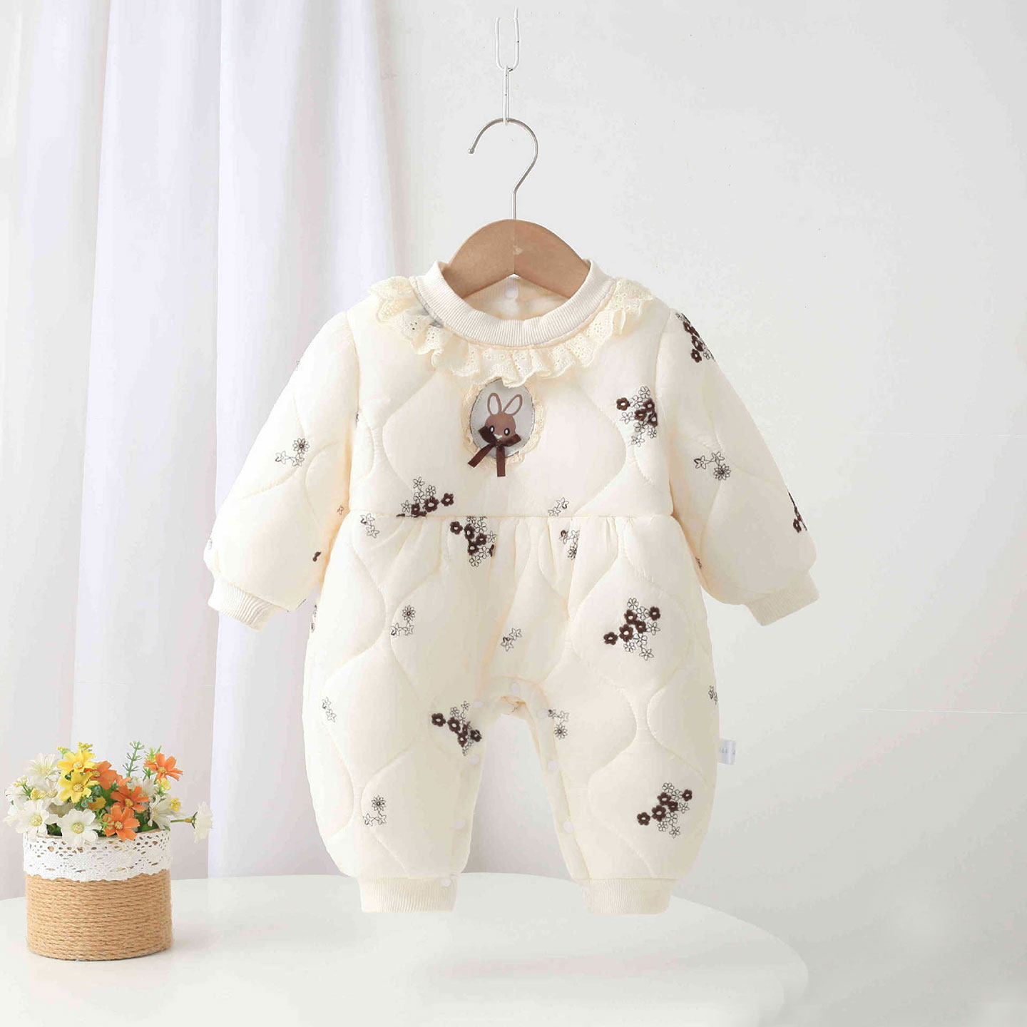 婴儿衣服女宝哈衣秋冬薄棉洋气百天公主哈衣小月龄宝宝夹棉连体衣,童装/婴儿装/亲子装,连身衣/爬服/哈衣,淘宝优惠券,粉丝福利购,淘宝优惠卷