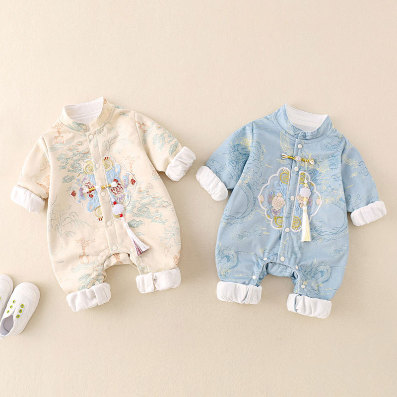 芭贝畅婴儿春装双层连体衣