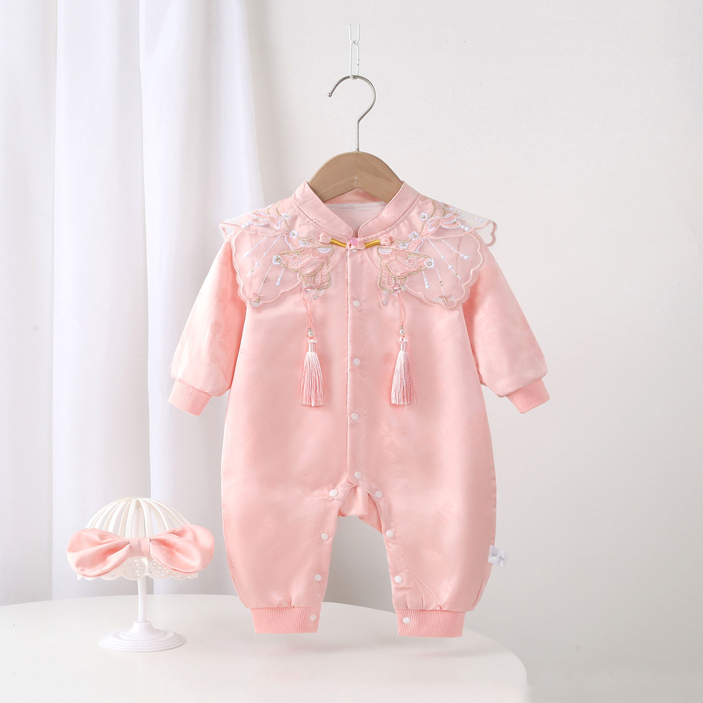 婴儿衣服女宝百天周岁礼服