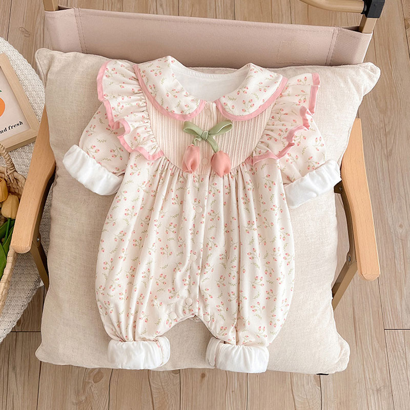 芭贝畅女宝宝双层连体衣超洋气