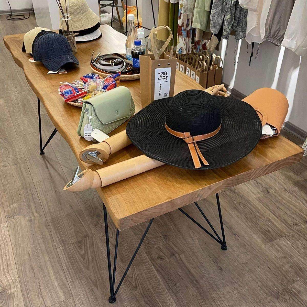 北欧服装店桌子中间摆放中岛实木展示桌简约长方形流水台展示鞋架,商业/办公家具,服装展示架,淘宝优惠券,粉丝福利购,淘宝优惠卷