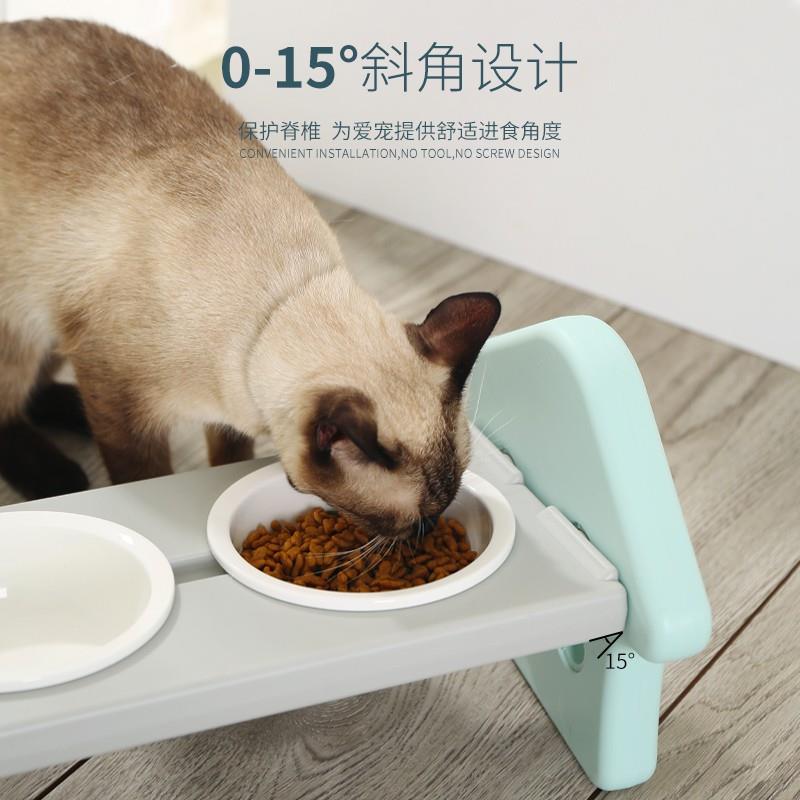 小型犬狗碗陶瓷防漏食防打翻狗狗食盆狗粮喝水一体饭碗猫碗宠物碗