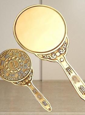 顺心八尺全铜风水镜黄铜带手柄铜镜太极十二生肖星宿八卦镜大小号