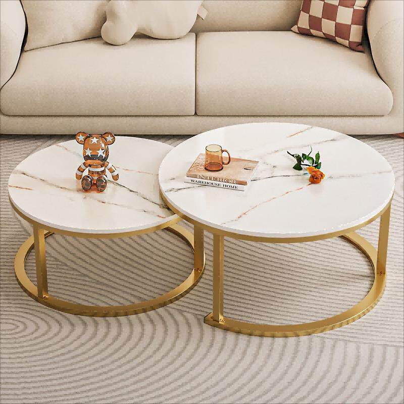 茶几客厅家用小户型迷你圆形桌子意式轻奢简约现代新款网红INS风