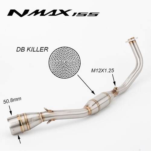 摩托车改装NMAX155 2021-2022排气管 NMAX155前段带回压鼓触媒
