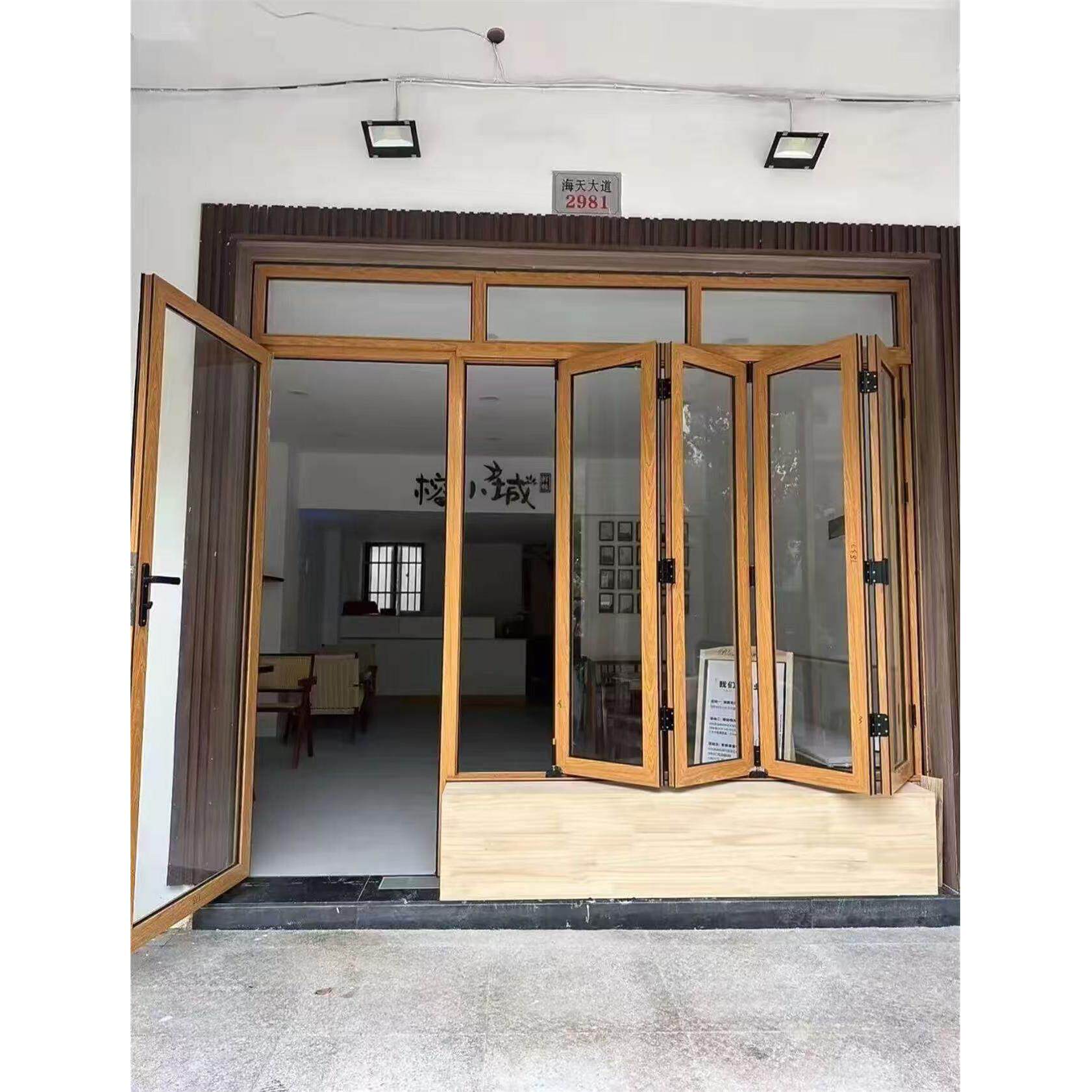 铝合金推拉窗上下折叠窗左右折叠门窗平开门咖啡奶茶店外卖出餐口