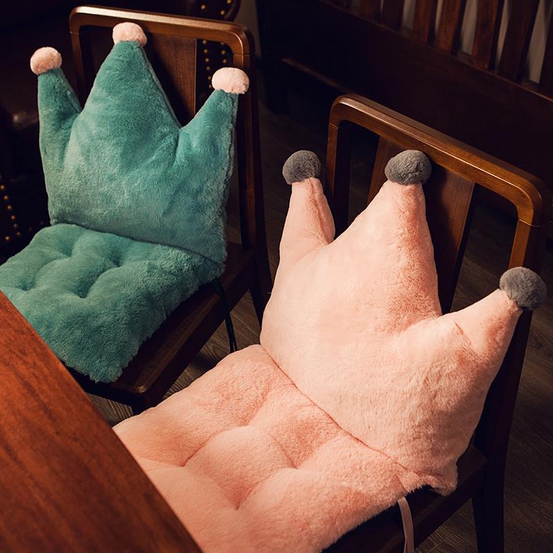 北欧ins连体坐垫靠垫一体学生教室座垫凳子皇冠餐椅屁股垫子地上