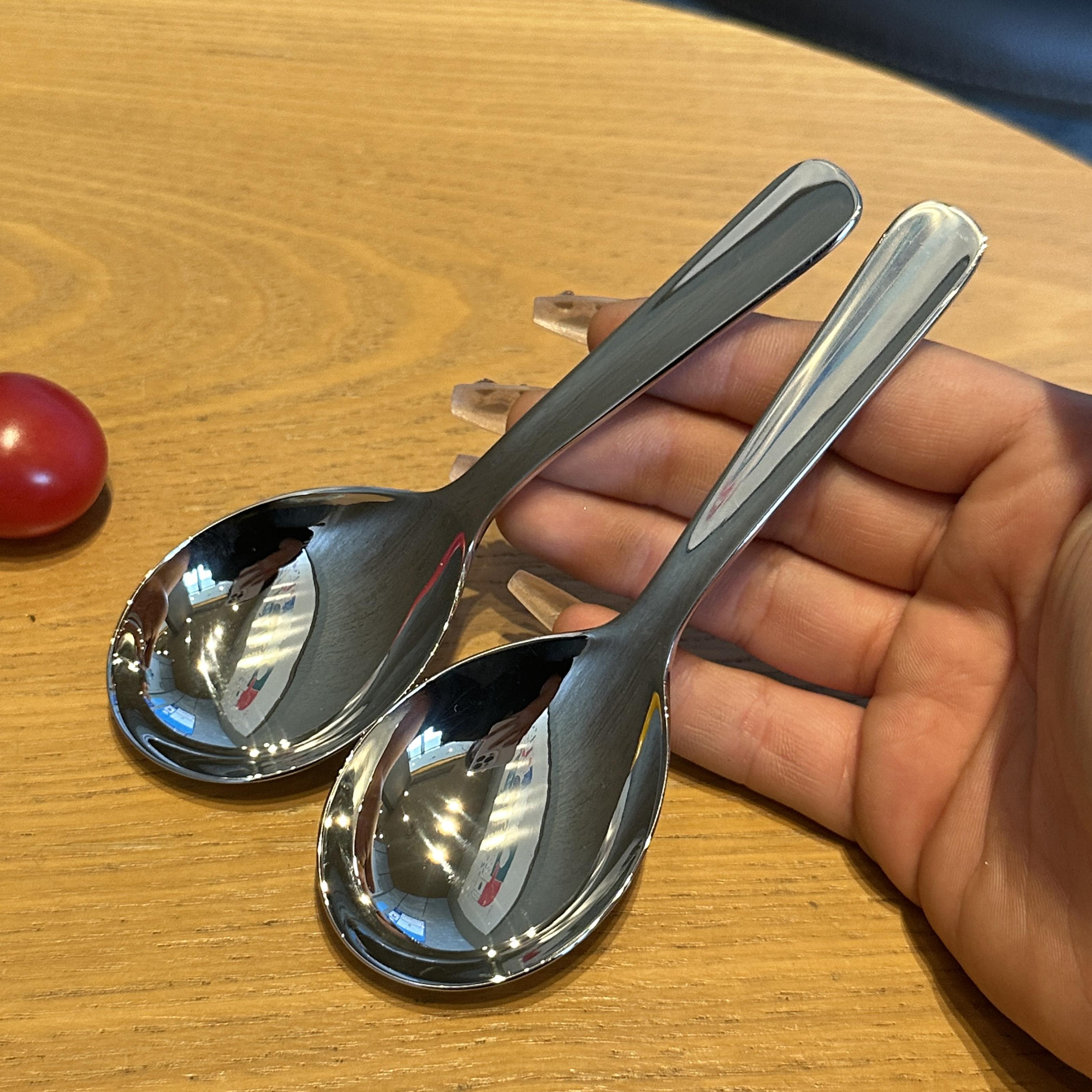 304食品级加厚不锈钢咖啡豆汤勺燕麦勺子短柄大头量勺咖啡粉勺