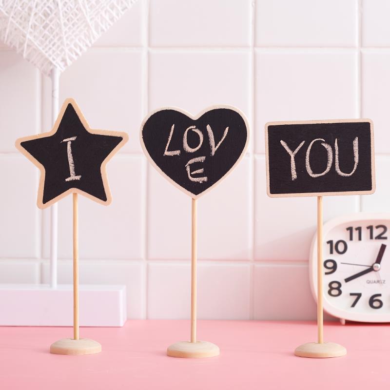 木质立式支架式桌面迷你面包店装饰站立小黑板留言标价花卉插牌