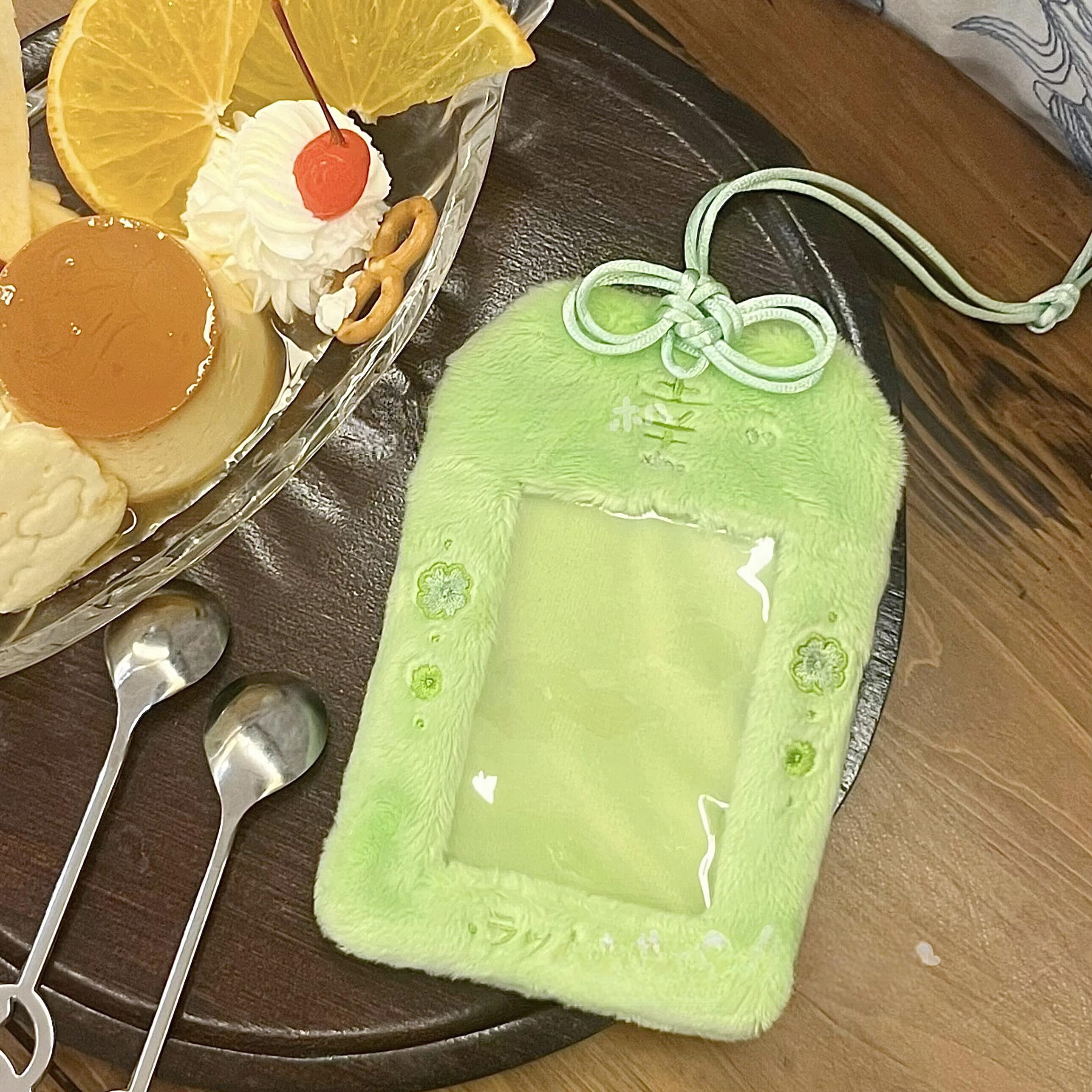 小红书同款御守幸运四叶草毛绒卡套ins3寸小卡拍立得收纳包挂件