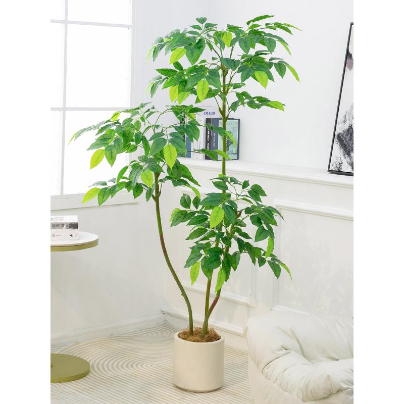彷真幸福树植物发财树大型落地假绿植客厅室内家居装饰摆件假花