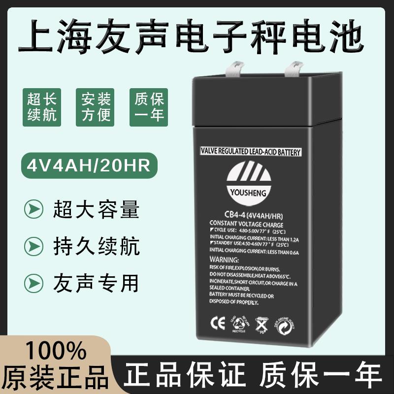 上海友声电子秤电池4v4ah电瓶6v4ah蓄电池电子称通用吊秤4v6v电池