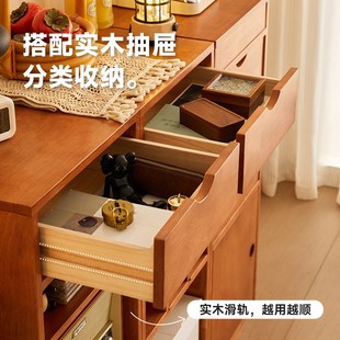 实木书柜家用落地收纳柜组合格子柜窄书架置物架简约储物柜餐边柜