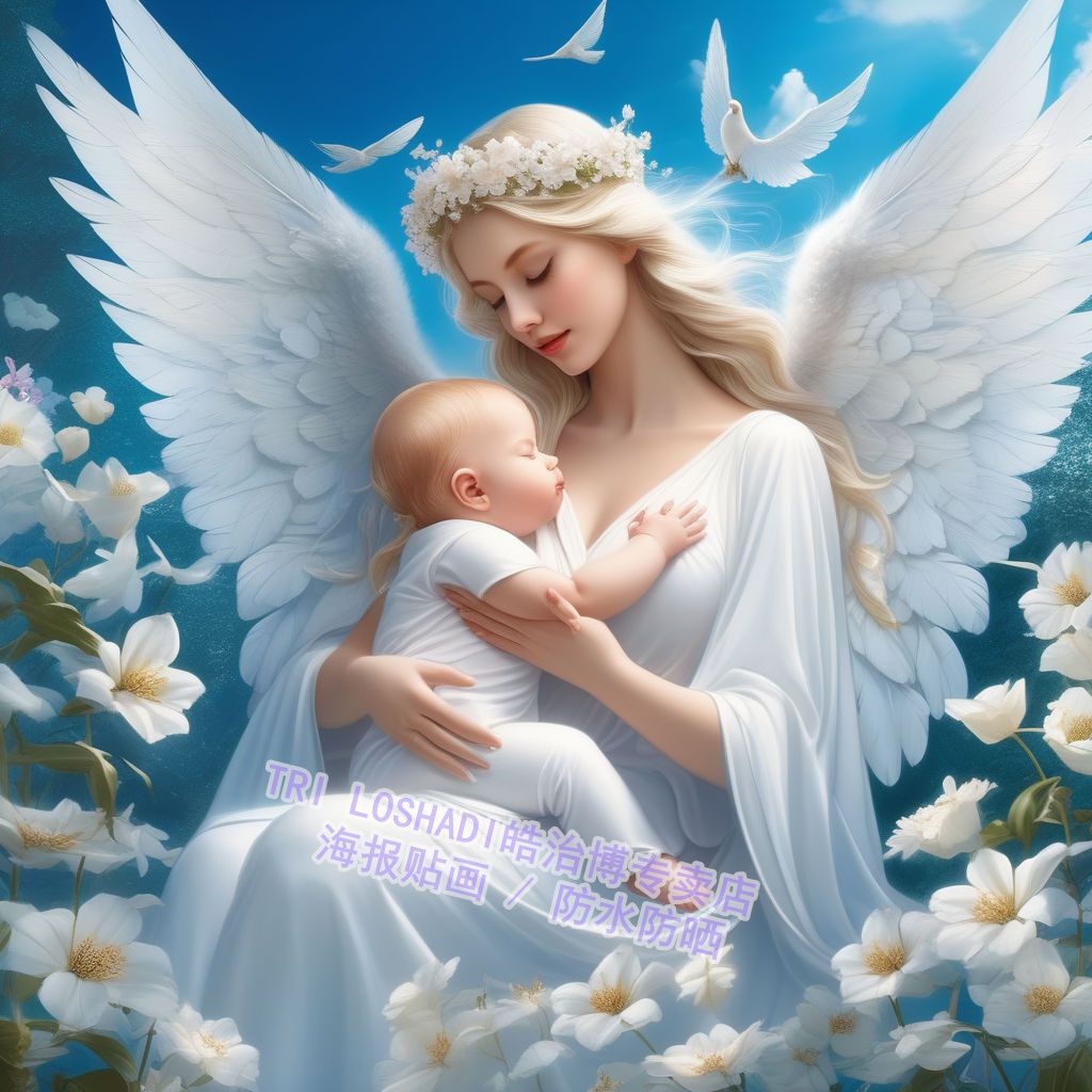 欧美风慈爱母子情深艺术贴画ins