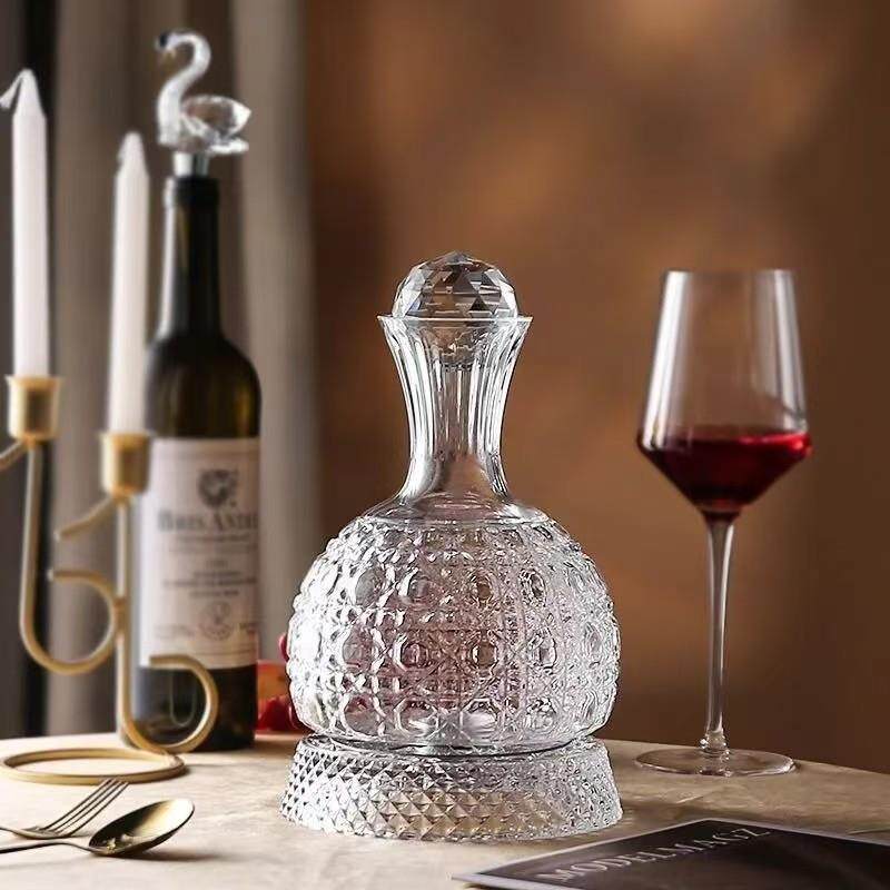新款轻奢高档红酒酒水晶旋涡醒酒器套装家用高颜值创意酒柜摆件