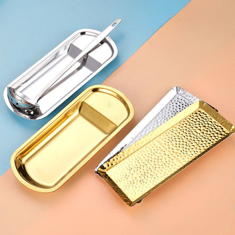 加厚金色不锈钢搁盘自助餐分餐盘食品夹扇形盘子勺托餐具架碟托盘,餐饮具,酒店餐具,淘宝优惠券,粉丝福利购,淘宝优惠卷