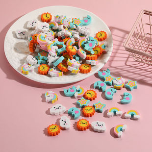 2026复活节彩虹云朵小马头橡皮擦彩色切片亚马逊跨境创意文具礼品