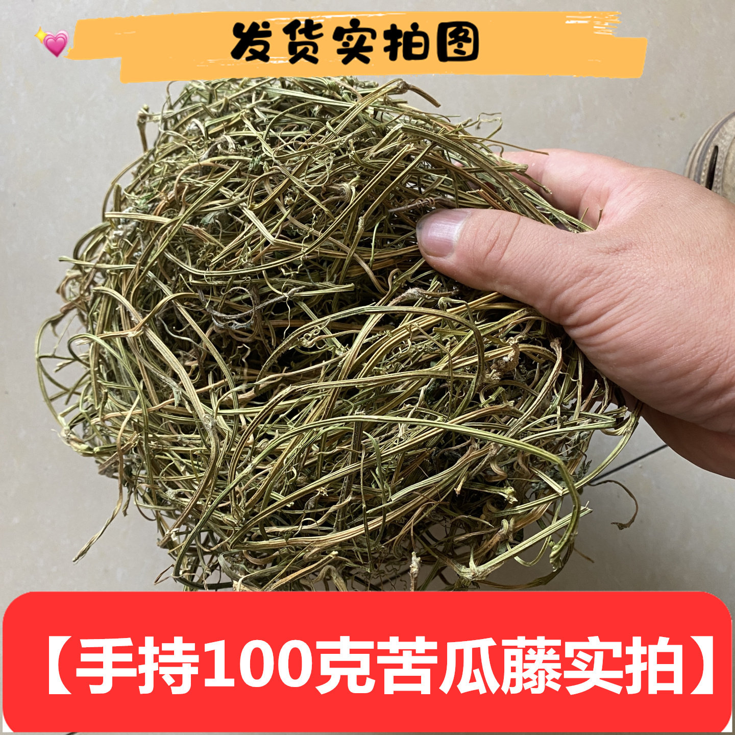 新鲜晒干苦瓜藤干品捆