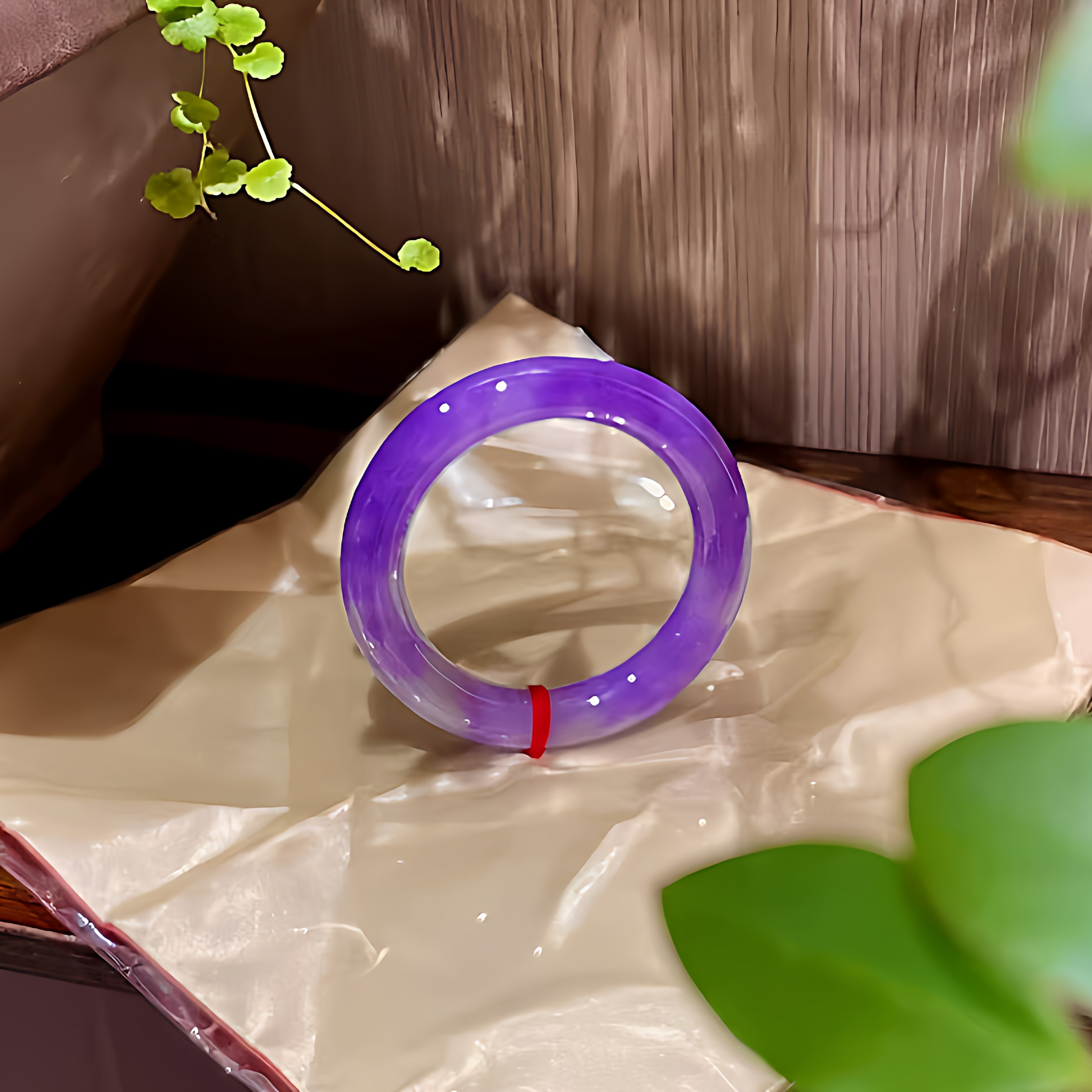 玉长情【如诗系列】缅甸高端翡翠真玉手镯子正品高冰种紫罗兰处理