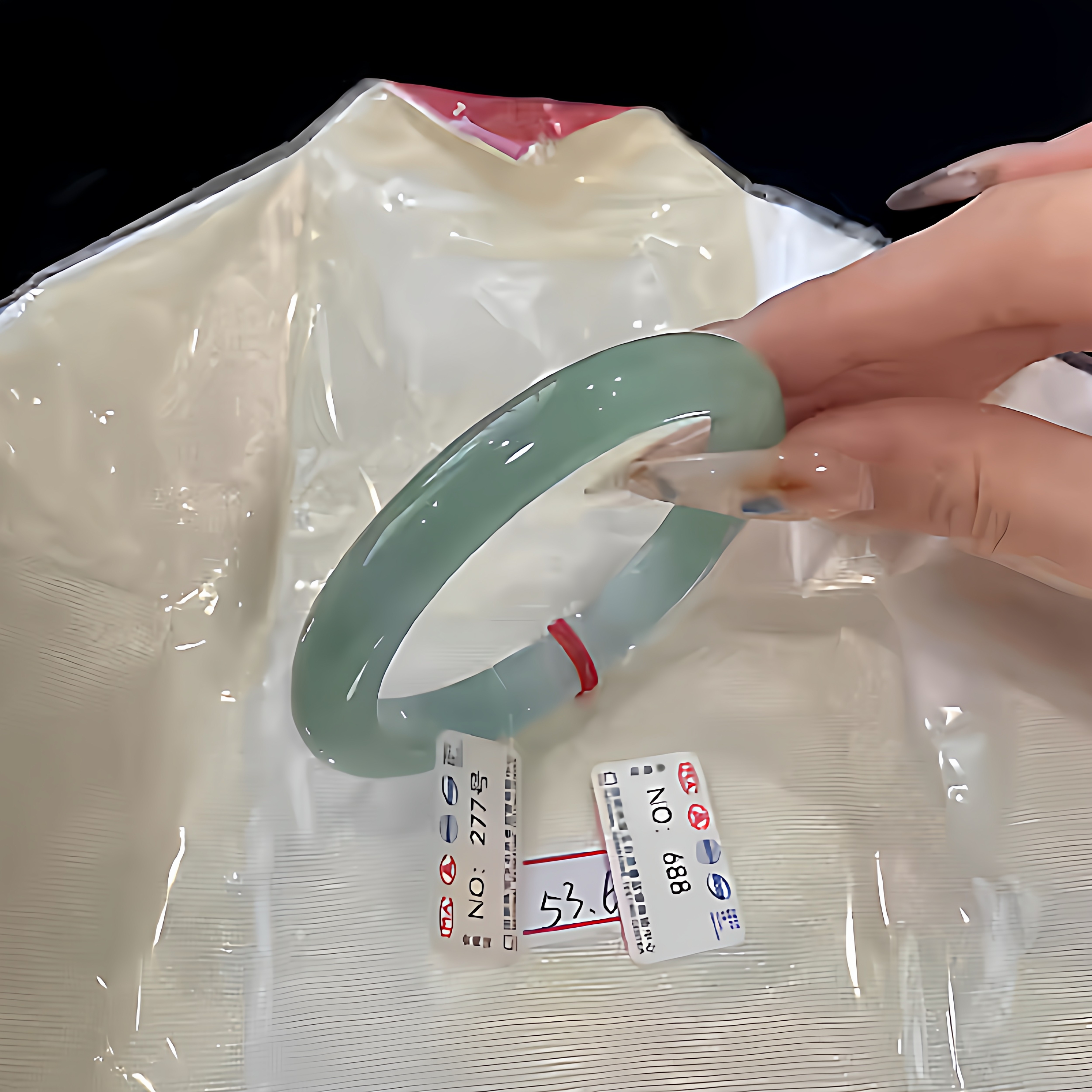 玉长情【丹青系列】冰种飘花翡翠贵妃玉石油青高端真玉手镯子处理