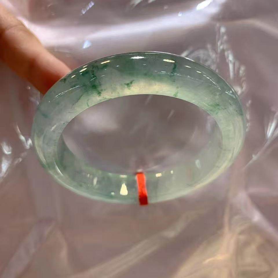 玉长情【百花系列】高端缅甸翡翠玉手镯正品冰种晴水飘花玉石处理