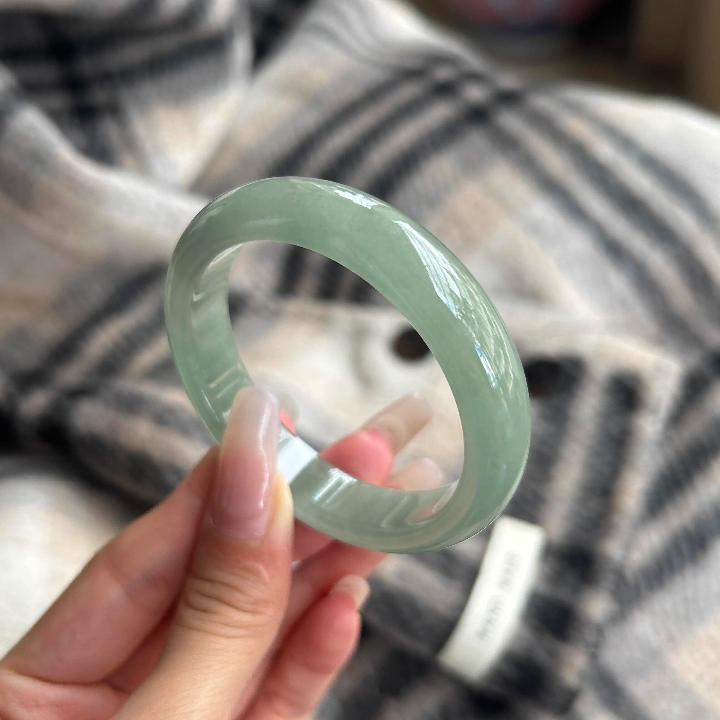 玉长情【青绿系列】高端翡翠手镯真玉冰种浅绿色冰透玉手镯子女款