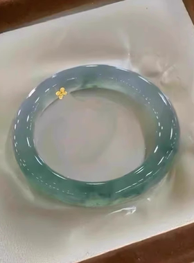 玉长情【百花系列】缅甸高冰透种高端翡翠飘花手镯子真玉正品处理