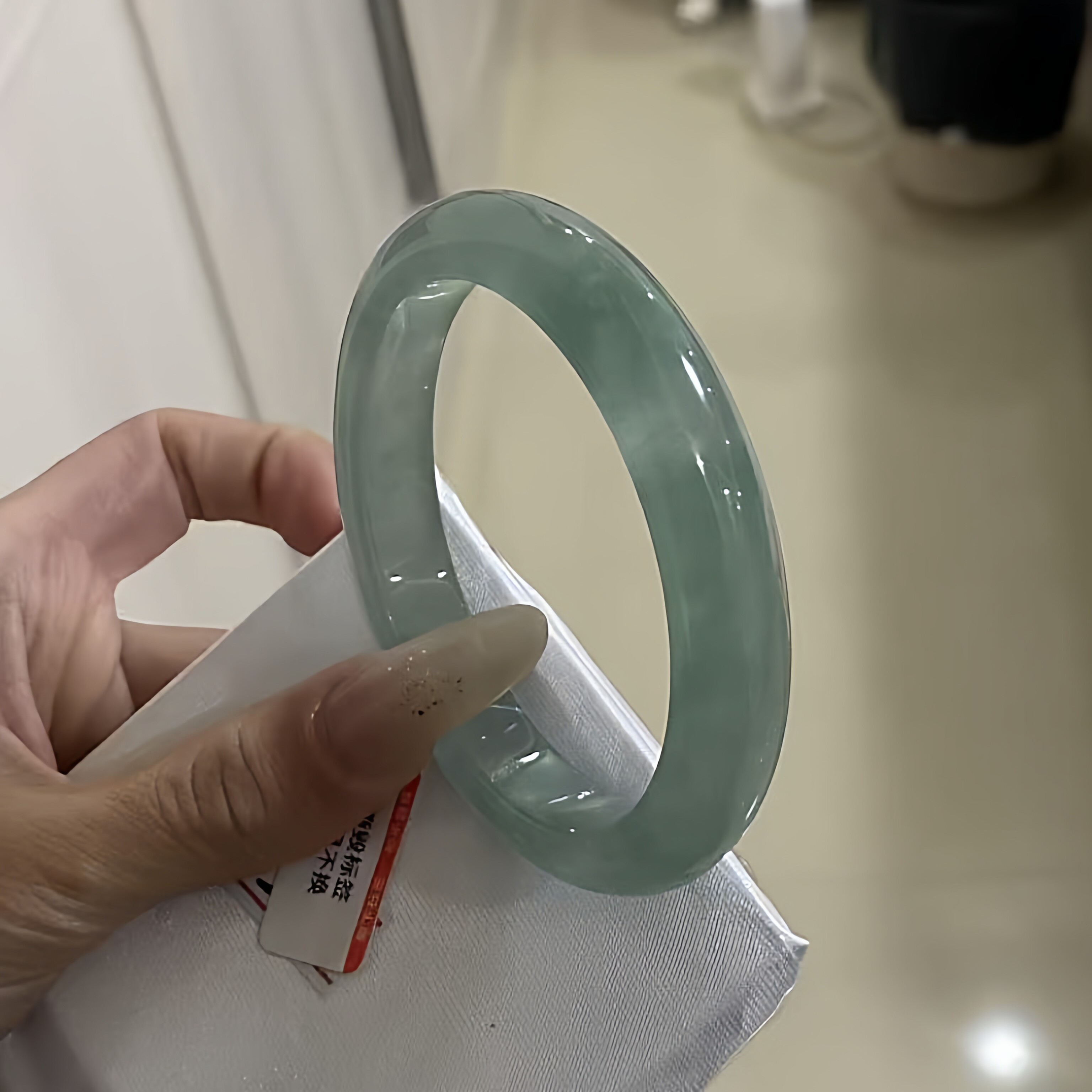 玉长情【丹青系列】缅甸高端翡翠正品玉手镯子高冰种油青玉石处理