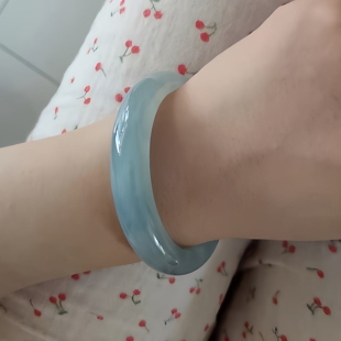 玉长情【清丽系列】翡翠玉手镯子冰种贵妃翡翠白月光缅甸玉石处理