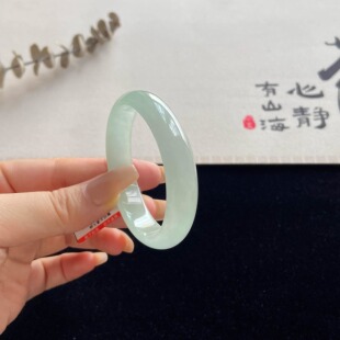 玉长情【清丽系列】缅甸老坑翡翠玉手镯冰种纯色女款真玉手镯饰品