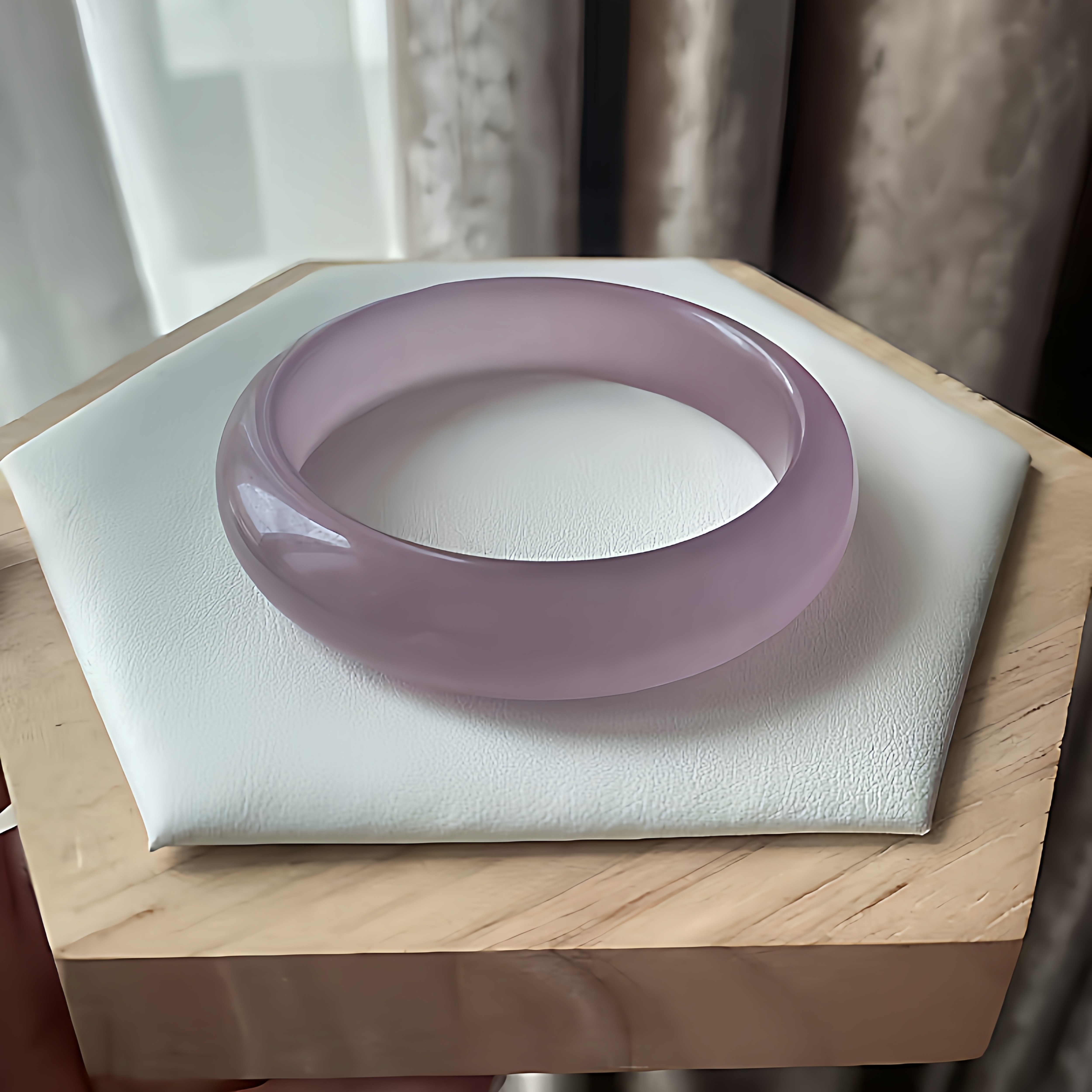 玉长情【清水系列】翡翠平替冰种飘花紫罗兰正品石英岩玉手镯处理