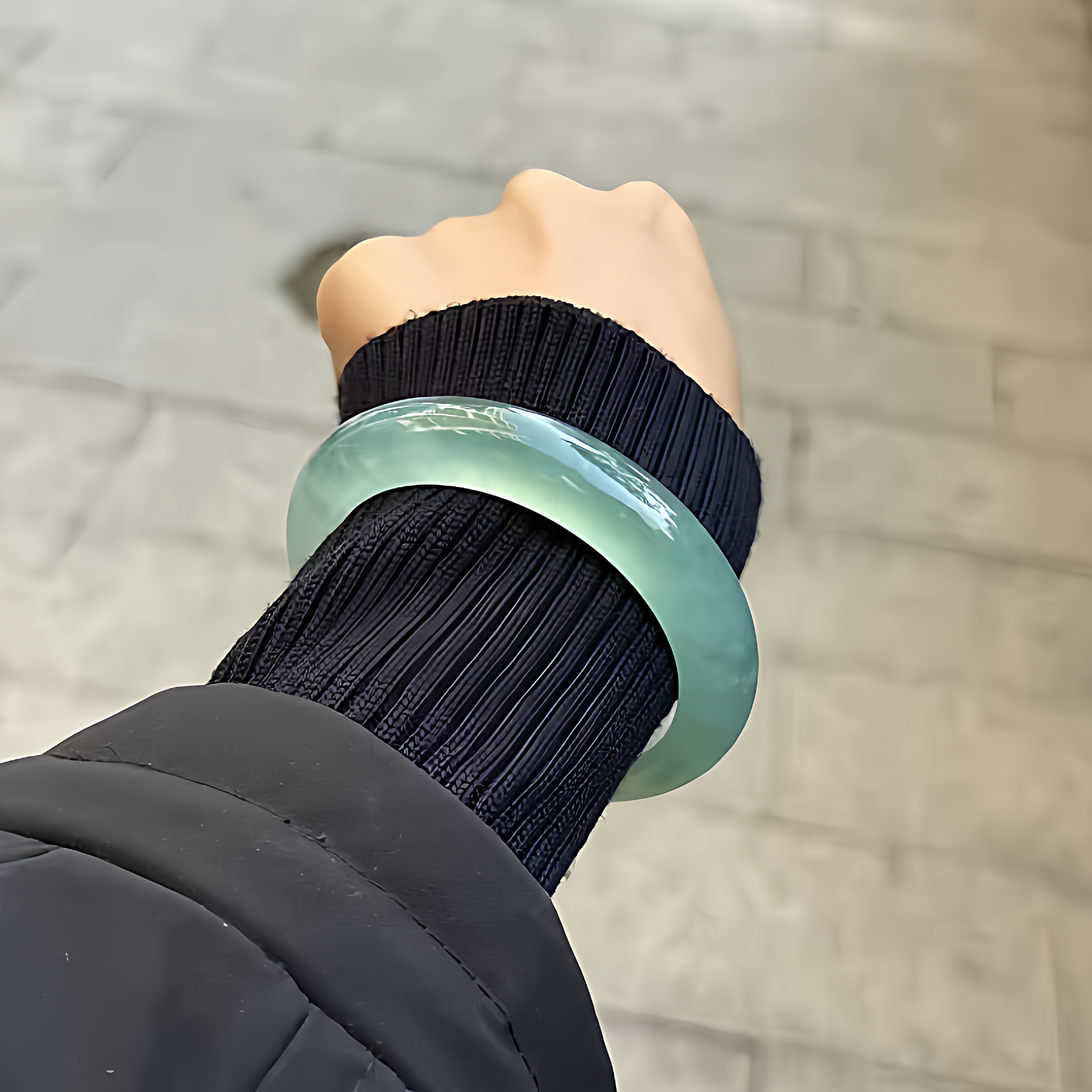 玉长情【绿枝系列】缅甸翡翠手镯冰种玉手镯浅绿女款高端正品处理