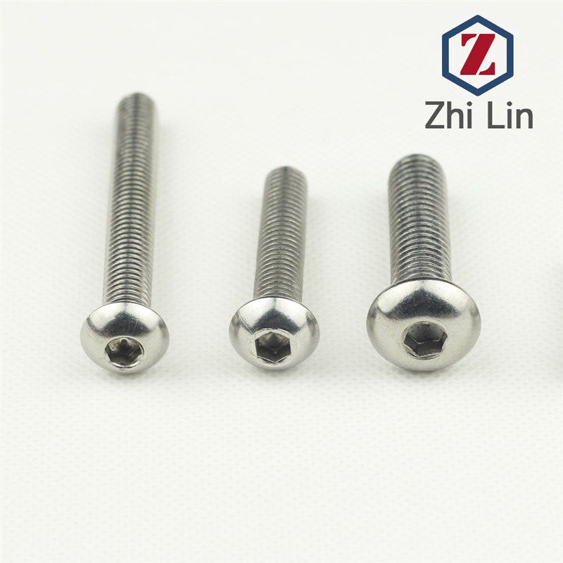 M10 不锈钢201半圆内六角螺钉 圆头内六角机K螺钉 DIN7380厂家直