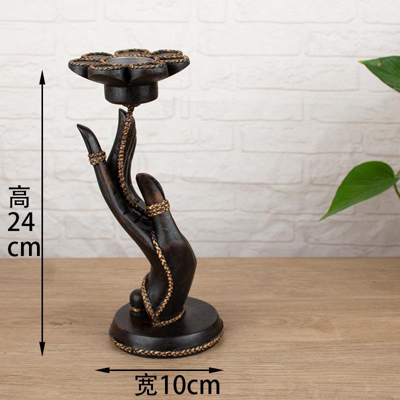 泰国工艺品实木意客厅餐厅店酒佛手烛创TEW台摆件东南亚复古装饰