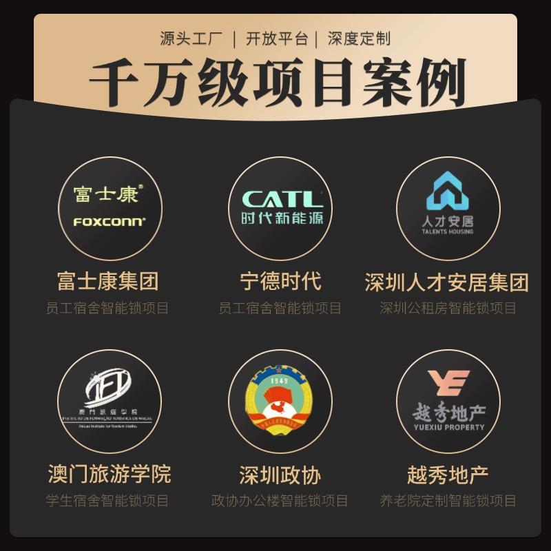 人脸识别双开玻璃门指纹锁办公室密码锁免打孔智能门锁NFC开锁