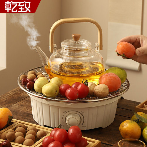 围炉煮茶家用室内2024新款电陶炉煮茶器玻璃茶壶电烤火炉茶具套装
