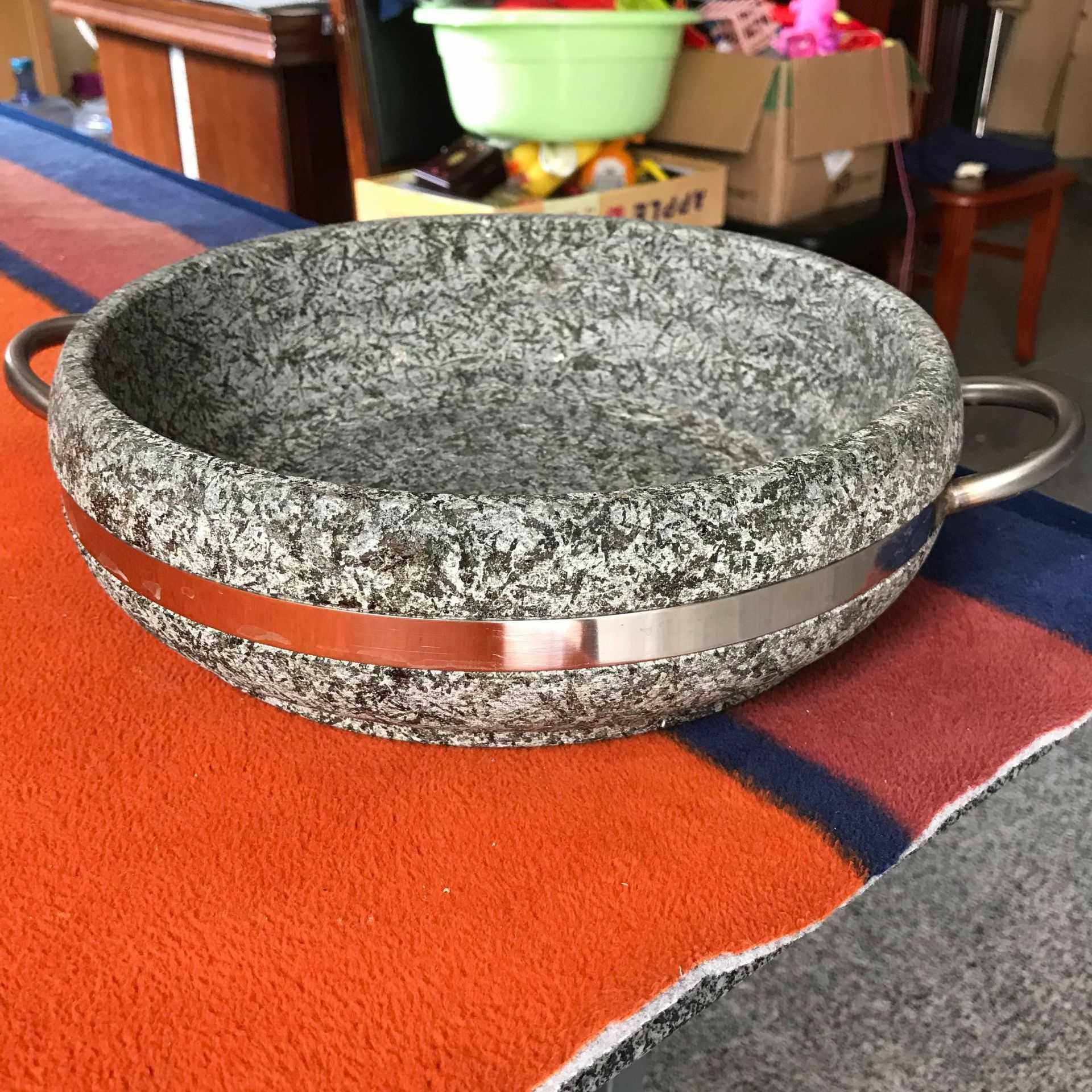 北京烤肉 东北烤涮一体 石头火锅 烤肉石板  石锅 火锅煎肉盘