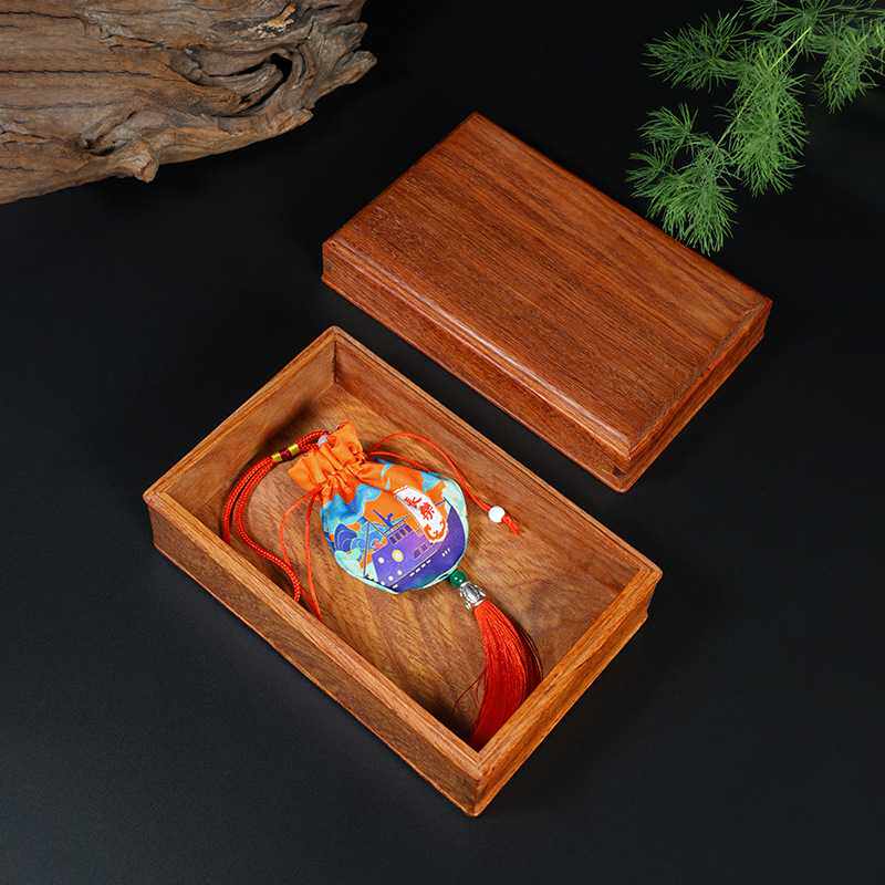 大果紫檀收藏盒红木首饰盒文玩木盒珍藏缅甸花梨木盒实木古典收纳