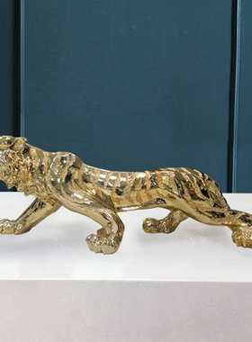 树脂133CM长特大号老虎摆件欧式家居饰品工艺礼品公司落地开业礼