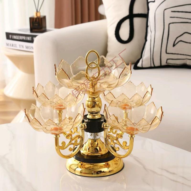 欧式多层可旋转水晶水果盘家用客厅茶几创意轻奢零食