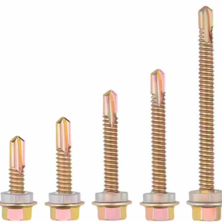 铁彩锌外六角自钻螺丝 华司钻尾燕尾铁皮钢板自攻螺钉M4.8 M5.5