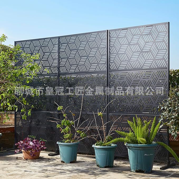 铁艺艺术屏风隔断 庭院隐私金属隔离护栏 镀锌板可拆卸沙发背景墙