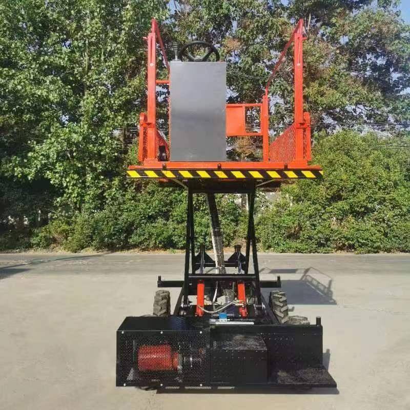 轮式升降平台源头厂家果园采摘升降机厂房装卸货维修可遥控自行走