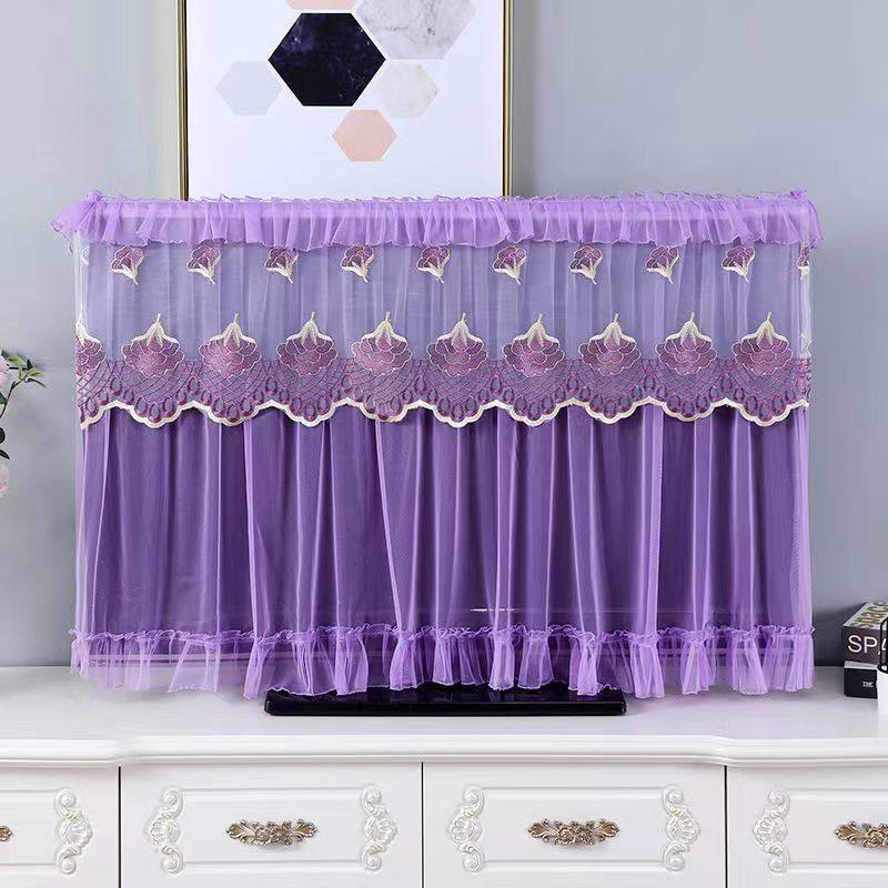 2022新款挂式液晶电视机防尘罩蕾丝家用简约盖布65/55/42寸电视蒙