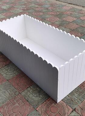 pvc1.5栅栏装饰栏花箱花槽防腐防潮花盆80*30*30种植塑胶户外白色