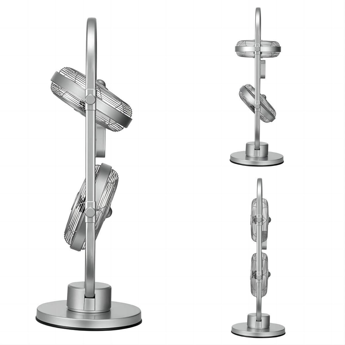 Mros摩斯2024新款全金属落地扇双头循环扇双面电风扇家用旋转三头