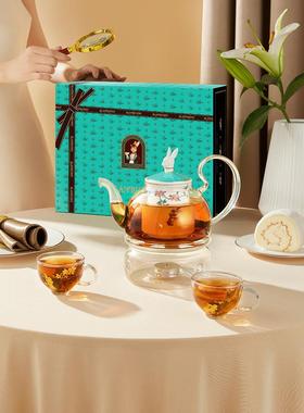 布兰兔的茶骨瓷玻璃壶套装蜡烛茶壶下午茶煮茶器围炉煮茶送礼礼盒