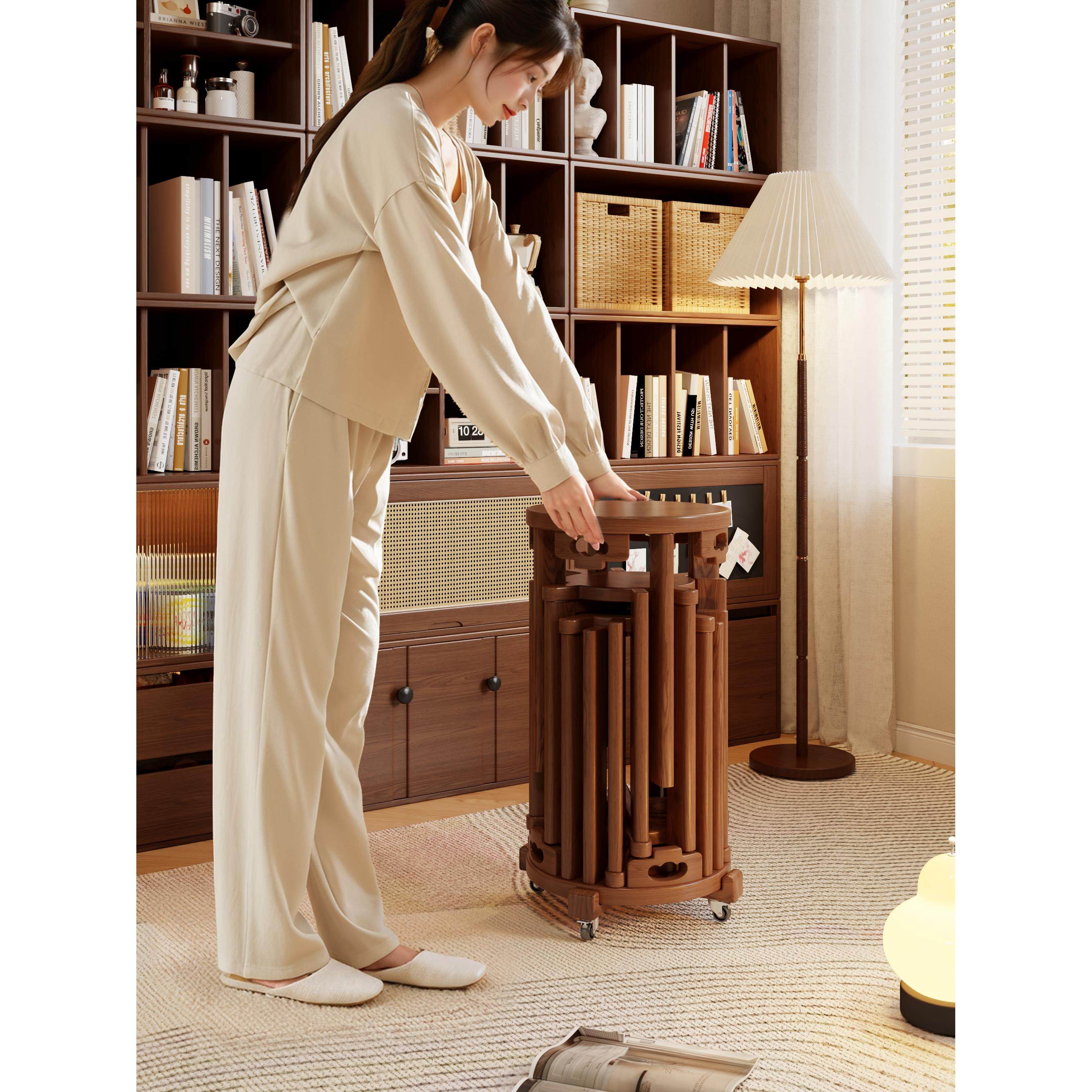 凳子可叠放六合一凳子实木叠叠乐圆凳客人备用客厅凳子堆叠收纳凳,住宅家具,其它凳子,淘宝优惠券,粉丝福利购,淘宝优惠卷