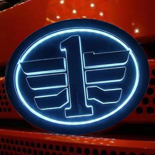适用于一汽解放j6发光车标解放J7带灯亮标LED车标JH6车头发光标志